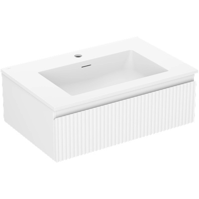 Mexen Rivel долен шкаф за баня 70 см с мивка Otis, 1 чекмедже, набразден, бял мат - 91A20-07023-1-BF01-W18M01 (91A20-07023-1-BF01-W18M01)