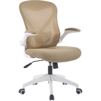 RFG Работен стол RFG Jolly White W, до 120кг, дамаска/меш, полипропиленова база, Tilt механизъм, коригиране на височината, лумбална опора, бежов (602L-2/HZ3013)