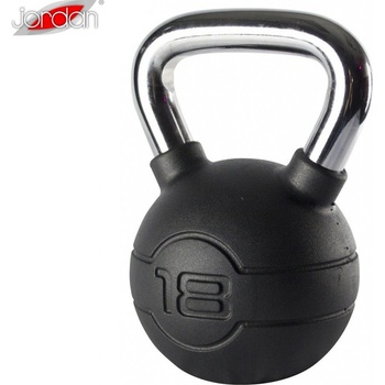 JORDAN Kettlebell pogumovaný s chromovým madlom 18 kg