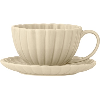 Bloomingville Чаша за кафе и чай Latina с чинийка 220 мл бежова (82061903)