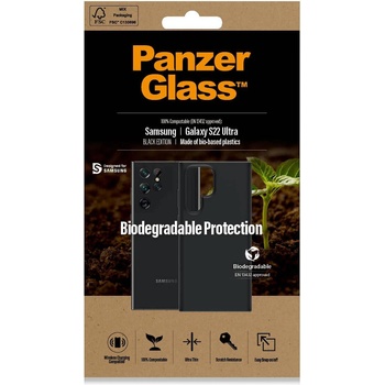 Panzer Гръб PanzerGlass за Samsung S22 Ultra, Biodegradable, Черен (5711724003769)