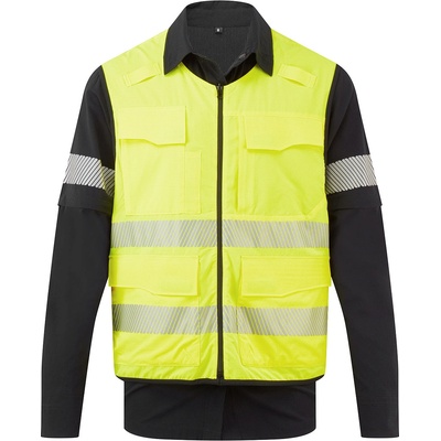 Portwest hi-vis ultimate bx322 / Мъжка модулна риза 5 в 1 - Черна/Жълта s (bx322bkys)