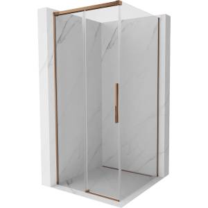 Mexen Rox плъзгаща се душ кабина 95 x 95 см, прозрачна, розово злато - 8C2-095-095-60-00 (8C2-095-095-60-00)