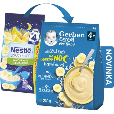 Gerber Cereal mléčná kaše banánová Dobrou noc 230 g – Zboží Dáma