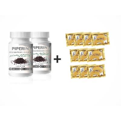 Bio-Detox 2x Piperin Premium FORTE 20mg 120tbl + 1x Zlatá oční maska 10kusů ZDARMA