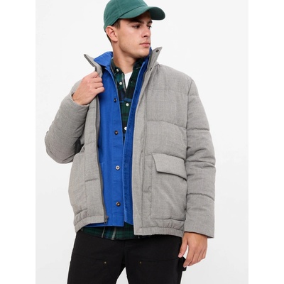 GAP Prešívaná bunda na zips Sivá