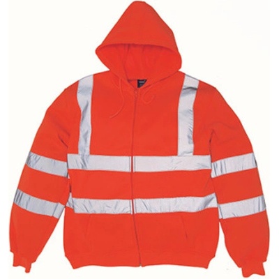 Yoko Reflexná mikina na zips HVK07 Fluorescent Orange