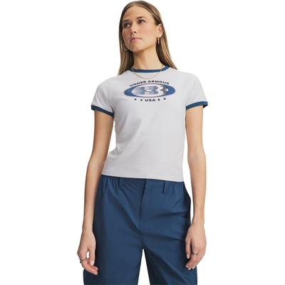 Under Armour Дамска тениска Under Armour Womens Ringer Grx T-Shirt - Grey/Blue