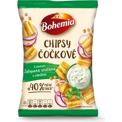 Bohemia Chipsy čočkové Zakysaná smetana s cibulkou 65 g