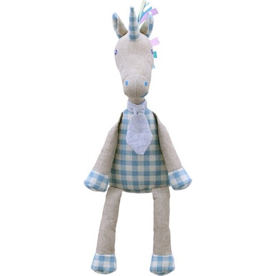 The Puppet Company Плюшена играчка от лен за малки деца Еднорог, 40 см. , серия Wilberry Linen
