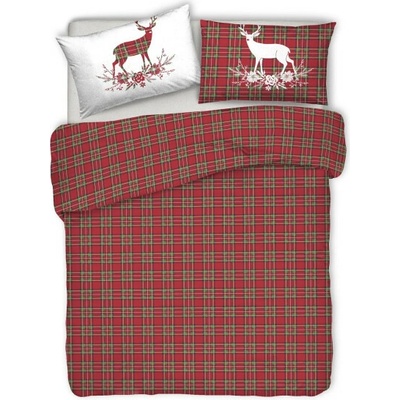 Mondo Italia bavlna obliečky Tartan červený Made in Italy Červená 50x80/ 140x200