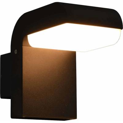 vidaXL Външна LED стенна лампа 9 W, черна, овална (45652)