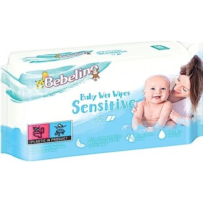 Bebelino Sensitive dětské vlhčené ubrousky 72 ks