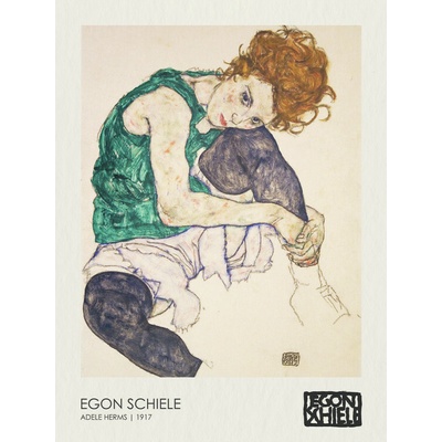 Plagát, Obraz - Seated Woman - Adele Herms (1917), Egon Schiele, 30 × 40 cm
