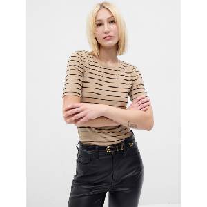 GAP Тениска с металически нишки GAP GAP | Bezhov | ЖЕНИ | XXS