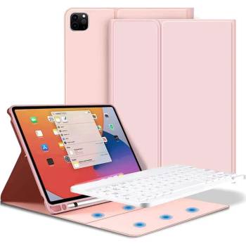 Tech-Protect SC Pen Case and Bluetooth Keyboard - кожен калъф и безжична блутут клавиатура за iPad Pro 11 M2 (2022), iPad Pro 11 M1 (2021), iPad Pro 11 (2020) (розов)