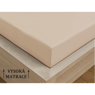 Brotex Napínací satén prostěradlo béžové 80x200