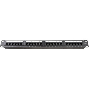 Conneu Пач панел, неекраниран UTP категория 6, 19", 24 порта, зареден, черен, IDC style (9-1614001)