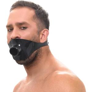 LateX Latex Gag with Mouth Tube 2950359 Black