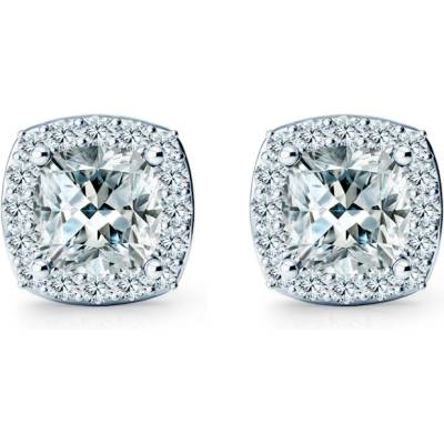 SAVICKI Обеци This is Love: бяло злато, лабораторни диаманти с шлиофвка