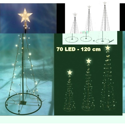 LED svetelná Pyramída s Hviezdou 70 LED -120 cm LE-058W-8