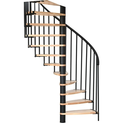 Minka STAIRS Prostorově točité schodiště Luna buk/černá 101-155 x 57-84 cm