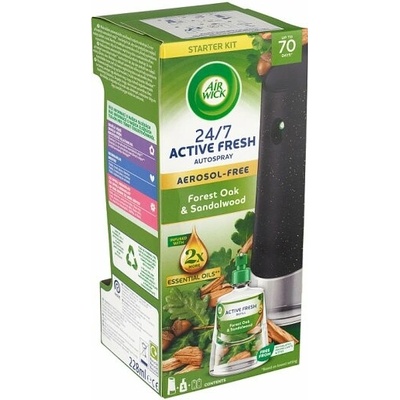 Air Wick Active Fresh Automatický difuzér a náplň dub a santalové dřevo 228 ml