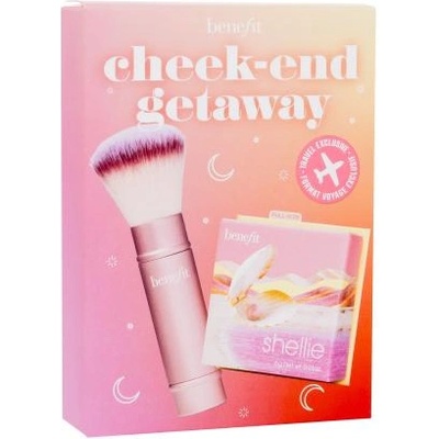 Benefit Shellie Blush Cheek-End Getaway подаръчен комплект: руж Shellie Blush 6 g + козметична четка Multitasking Cheek Brush 1 бр нюанс Warm Seashell-Pink