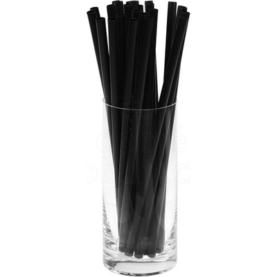 VLM Opakovaně použitelná plastová brčka 8 x 240 mm ČERNÁ 20 ks