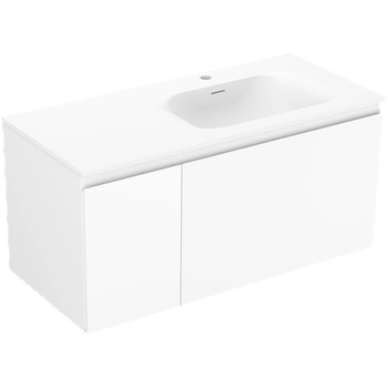 Mexen Orio шкаф за баня 100 см с мивка Vela дясна, 1S, 1D, бял мат - 91A13-10047-3-BBFF01-W23P01 (91A13-10047-3-BBFF01-W23P01)