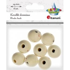 TITANUM Wooden beads with face 8pcs