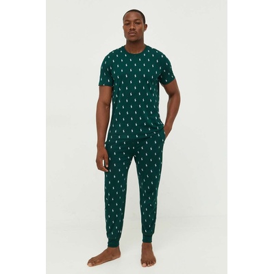 Ralph Lauren Памучно долнище на пижама Polo Ralph Lauren в зелено с десен 714899500 (714899500)