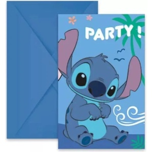 Procos Stitch: Покана за парти с плик - 6 броя (96917)