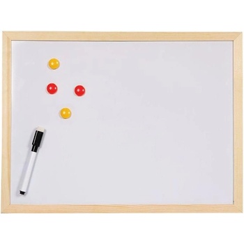 Office1 Бяла дъска, магнитна, с дървена рамка, 60 x 90 cm (1077140076)