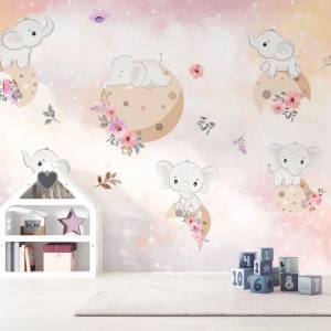 Art Gift Decor Детски тапет - Слончета в космоса