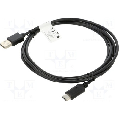 Lanberg CA-USBO-20CU-0018-BK USB 2.0, USB A vidlice, USB C vidlice, zlacený, 1,8m, černý