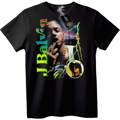 NOONEBRAND Тениска J Balvin с Мълния и Кола - 2XL, White