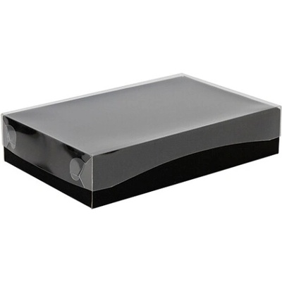 Luxusná darčeková krabica s priehľadným vekom 250x150x50 mm, čierna
