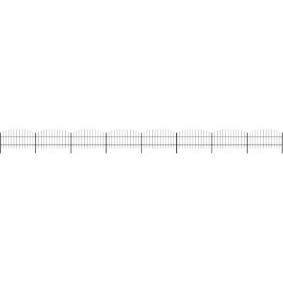 vidaXL Zahradní plot s hroty ocel (0,75–1) x 13,6 m černý