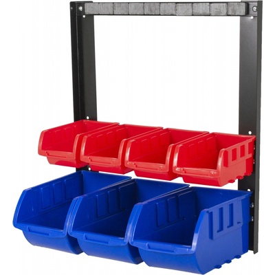 AHProfi Kovový organizér s magnetickou lištou a 7 plastovými boxami - MSBRW1707