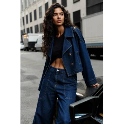 Vero Moda trenčkot modrá
