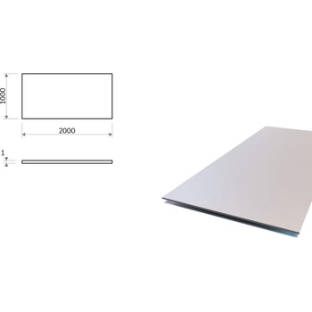 Pozinkovaný plech 1x2 m, hrúbka 1 mm