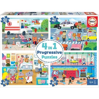 Image 1 of Educa Пъзел Educa 4 в 1 - Спасителен отряд 2 (EDU18903)