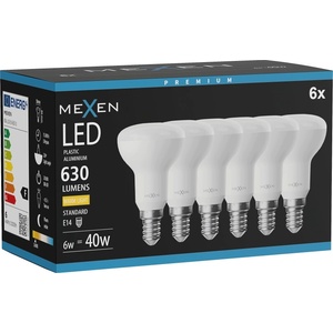 Mexen Nova 6x LED крушка E14, R50, 6W, Топла - 3000K, 630 lm - L103-E14-0630-01x06 (L103-E14-0630-01x06)