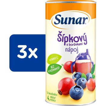 Sunar rozpustný nápoj šípkový s borůvkami 3 x 200g