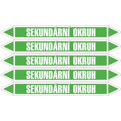 Grafiko | Sekundární okruh - dle ČSN 13 0072 - Materiál fólie s ochrannou laminací, Rozměr aršík 5ks šipka 242x26mm