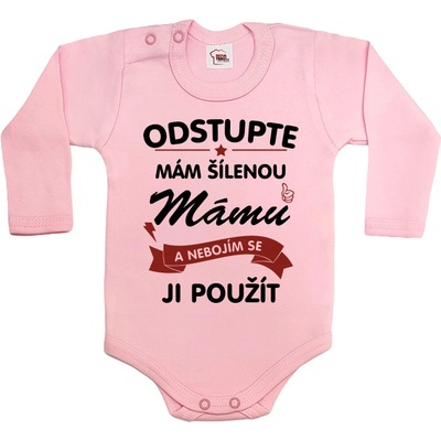Dětské body Odstupte mám šílenou mámu Lososová Canvas Dětské body Bezvatriko.cz