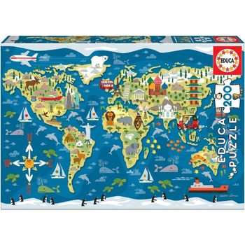 Educa 200 Pcs World Map (80-19292)