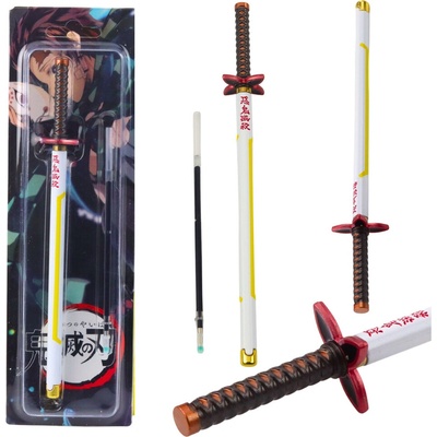 Tomido Kuličkové pero Meč Katana Anime Kovové Černý Inkoust Bílo-Žluté