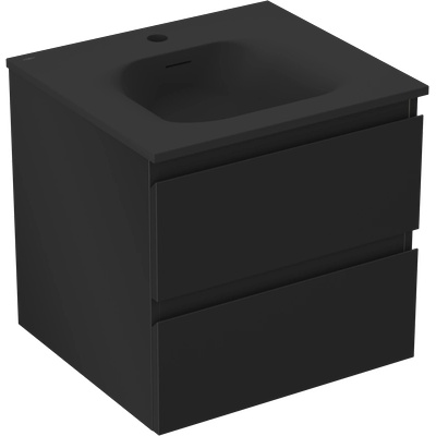 Orio шкаф за баня 50 см с мивка Vela, 2 чекмеджета, черен мат - 91A10-05047-2-BFF71-W23M71 (91A10-05047-2-BFF71-W23M71)